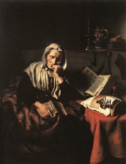 Nicolaes maes Old Woman Dozing Germany oil painting art
